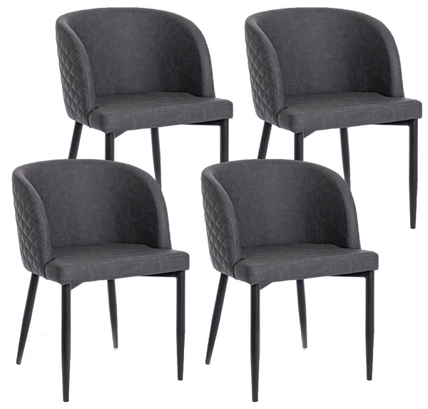 Set mit 4 Stühlen 54 x 54 x 76 cm in dunkelgrauem Kunstleder prezzo