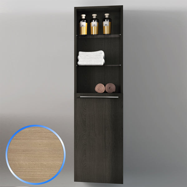 online Badezimmerschrank aus hellem Eichenholz 40 x 150 cm Fosterberg Porto 2
