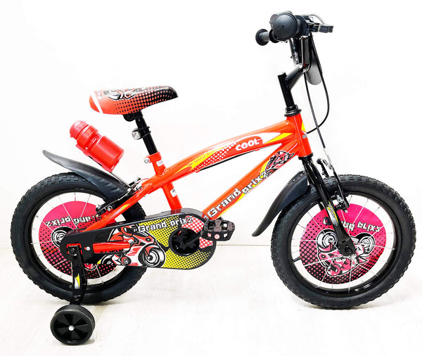 16" Kinderfahrrad 2 Bremsen mit Wasserflasche und rotem Frontschild prezzo