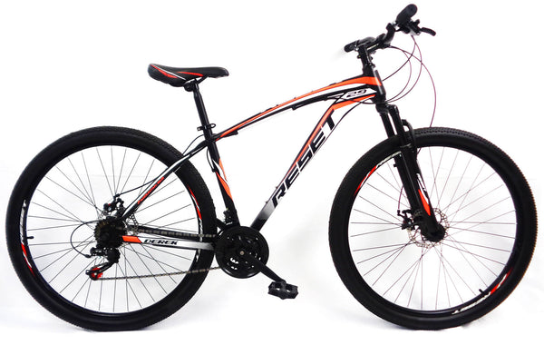 Mountainbike MTB Boy 29" 21F in Steel Black und Fluo Red sconto