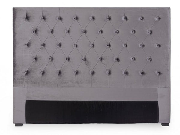online Kopfteil für Doppelbetten 160 x 8 x 120 cm aus grauem Polyester mit Samteffekt