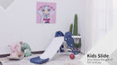 Rutsche für Kinder 160 x 35 x 68 cm mit Reifen und Basketball in Blau und Weiß