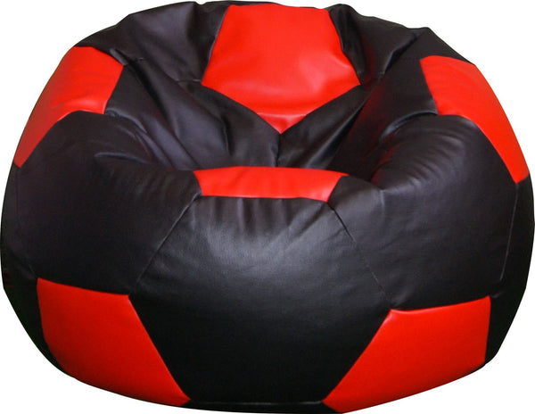 online Bean Bag Pouf Ø100 cm in Baselli Black und Red Soccer Ball