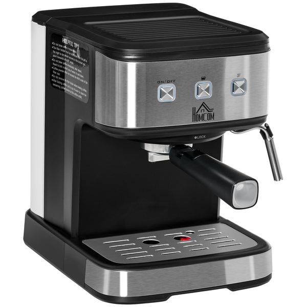 Kaffee- und Cappuccinomaschine 850 W 15 Bar 35,5 x 21 x 29 cm Schwarz und Silber acquista
