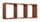 Mensola Rettangolare 3 Scomparti da Parete 70x30x15.5 cm in Fibra di Legno Tristano Ciliegio
