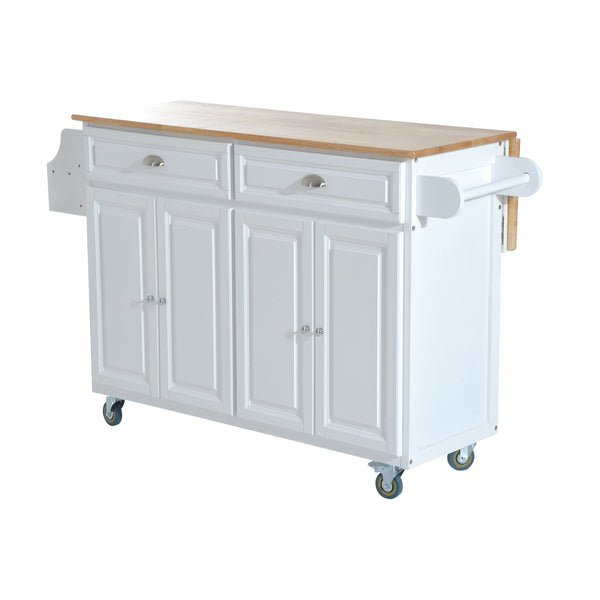 Cabinet Küchenwagen mit Rollen aus Weißkiefernholz 146 x 75 x 91,5 cm online