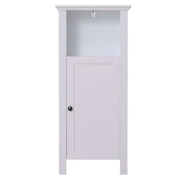 Sideboard mit Tür und offenem Regal aus weißem Holz 40x30x90 cm sconto