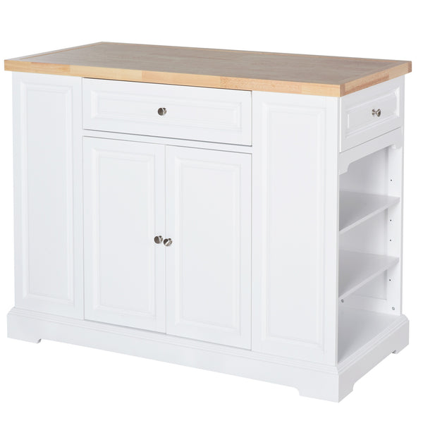 Küchenschrank 3 Schubladen 2 Türen mit Rollen 116,5 x 56 x 91,5 cm in White Wood acquista