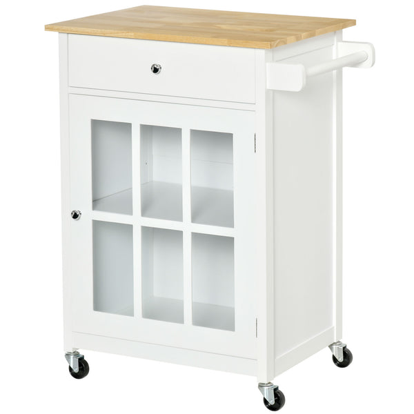 Küchenwagen 67x48x86,5 cm aus weißem Holz acquista