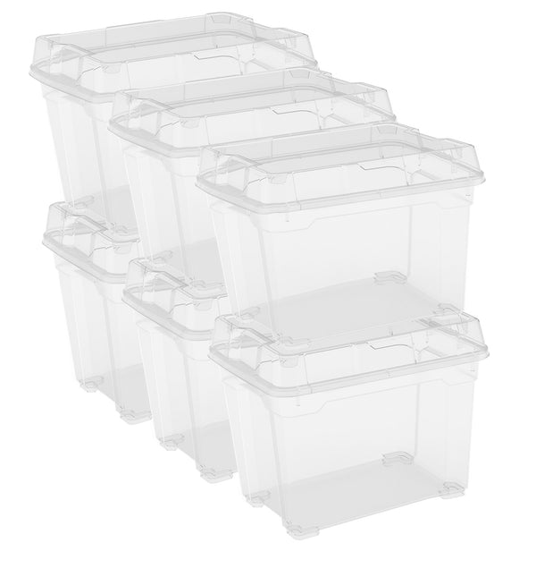 Set 6 Contenitori Rettangolari 37x26x31 cm in Plastica Keter Box S Trasparente prezzo