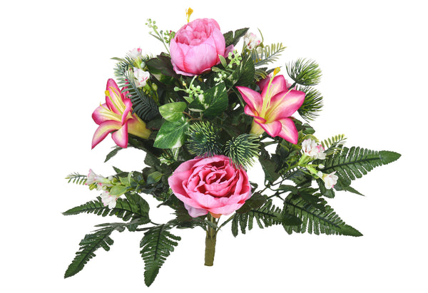 prezzo Set 2 Künstlicher Blumenstrauß mit Pfingstrosen Höhe 51 cm Rosa