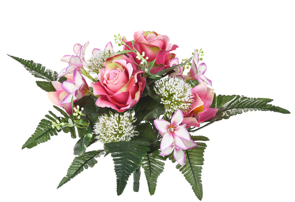 prezzo Set 4 Künstlicher Blumenstrauß mit Cymbidium Höhe 33 cm Rosa