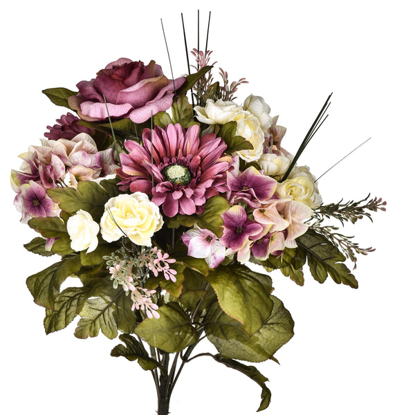 Set 2 Künstlicher Strauß Hortensien mit Rosen Höhe 34 cm Lila online