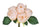 Set 4 Pfingstrosensträuße mit 6 Kunstblumen Höhe 28 cm