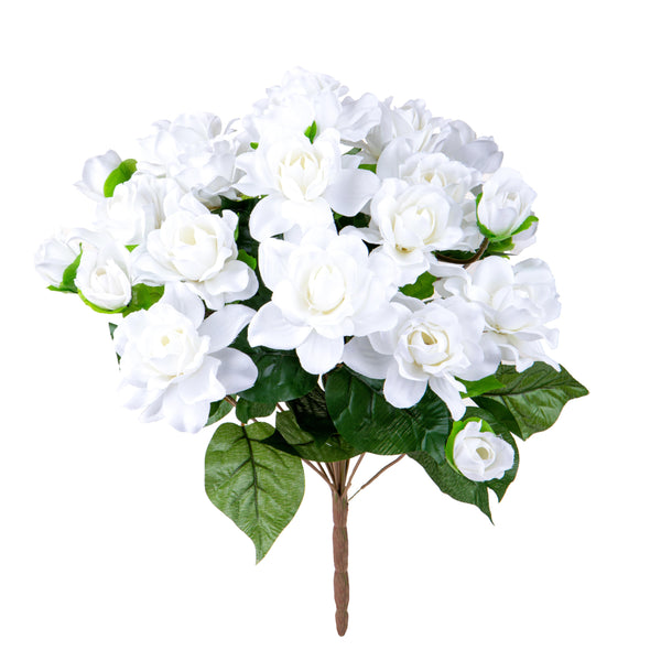 Set 3 Künstlicher Gardenienstrauß Höhe 38 cm Weiß sconto