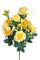 Set 2 Künstlicher Blumenstrauß bestehend aus 14 künstlichen Blumen aus Rosen und Orchideen Höhe 56 cm Gelb