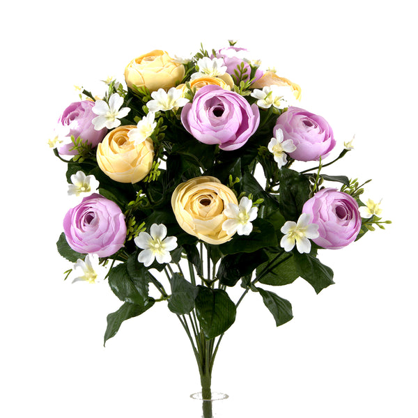 prezzo Set 2 Künstlicher Ranunkel-Strauß bestehend aus 13 Blumen Höhe 44 cm