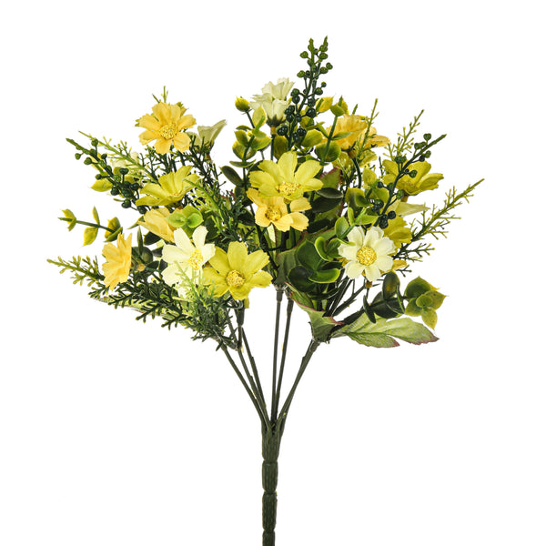 Set 8 4 Mini künstliche Blumensträuße mit Gänseblümchen Höhe 35 cm Gelb sconto