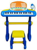 Pianola 37 Tasti con Sgabello Mp3 e Registratore Kids Joy Gioca e Suona Azzurra-1