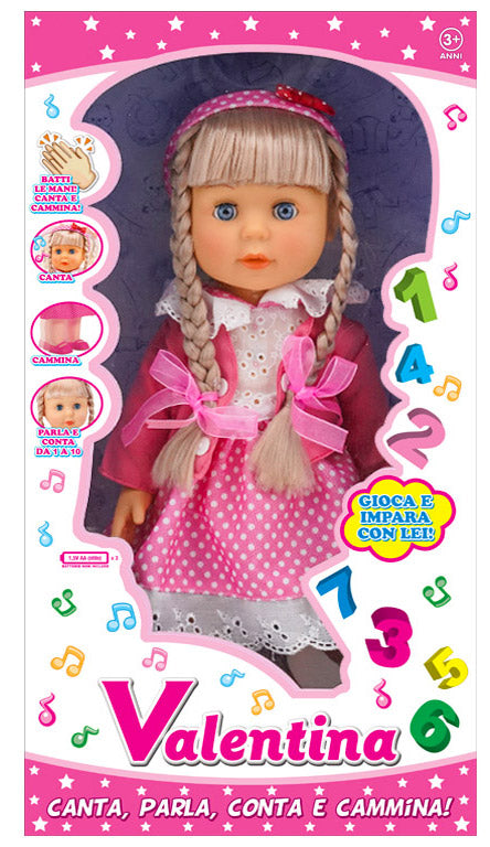 Interaktive Puppe H46 cm Singen Sprechen Zählen und Gehen Pink prezzo