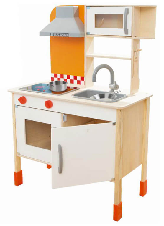 sconto Spielküche für Kinder aus Holz 70x100x36 cm Kids Joy