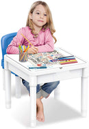 Tavolino Multiuso 3 in 1 per Bambini con 2 Sedie Kids Joy Block Desk-7