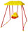 Gartenschaukel 1-Sitzer 150 x 126 x 143 cm mit rotem und gelbem Sonnenschirm aus Metall