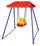 Gartenschaukel 1-Sitzer 150 x 126 x 143 cm mit Sonnenschirm aus Metall Kid Blau und Gelb