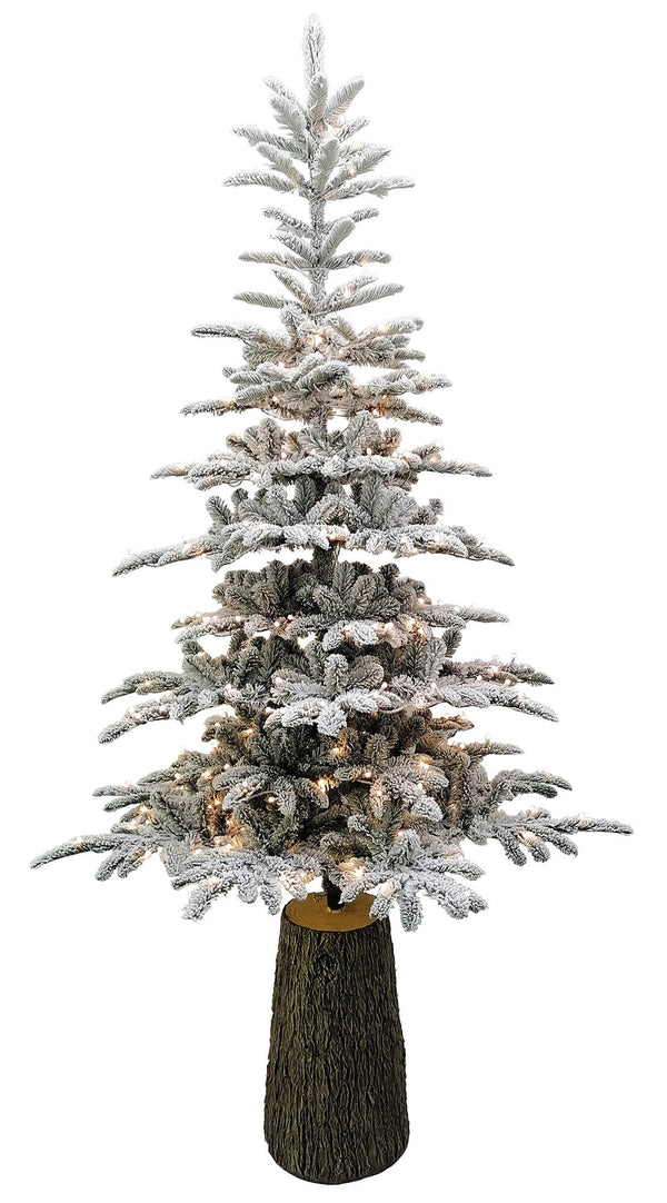 acquista Schneebedeckter künstlicher Weihnachtsbaum mit LED-Leuchten, grüner Ahorn, verschiedene Größen