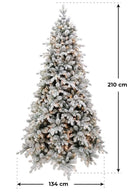 Albero di Natale Artificiale Innevato 210 cm 55 Rami 450 Luci LED Farnetto del Gargano Verde-2