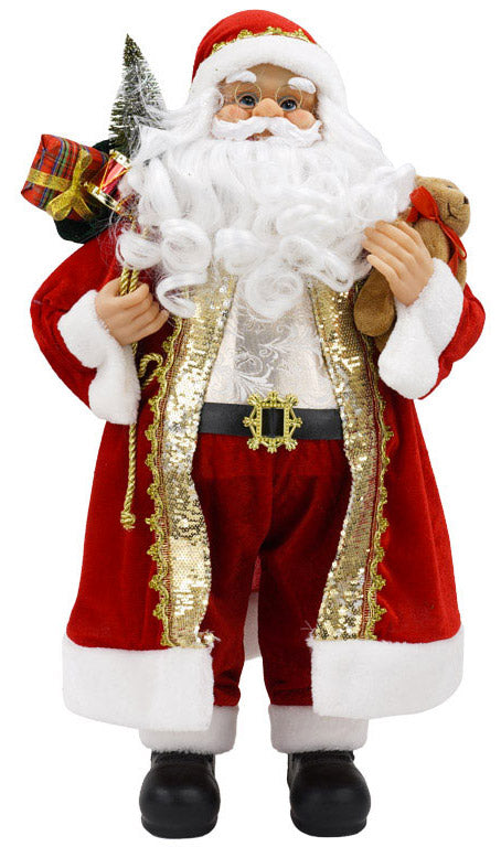 online Weihnachtsmannpuppe H60 cm mit Rotem Bären