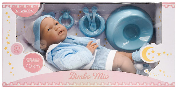 acquista Puppe Baby Bimbo Mio H40 cm mit blauem Zubehör