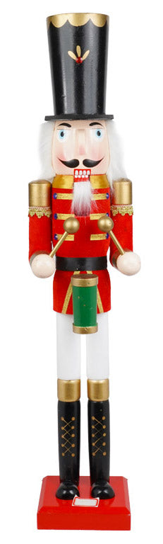 Weihnachtlicher Nussknacker Soldat H90 cm aus Holz mit roter Trommel acquista