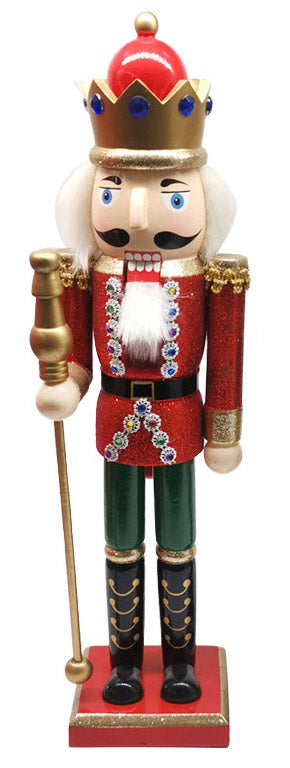 Weihnachtlicher Nussknacker-Soldat H38 cm aus rotem Holz sconto
