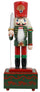 Weihnachtlicher Nussknacker-Soldat H32 cm aus Holz mit grüner Saiten-Spieluhr