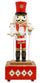 Weihnachtlicher Nussknacker-Soldat H32 cm aus Holz mit weißer Saiten-Spieluhr