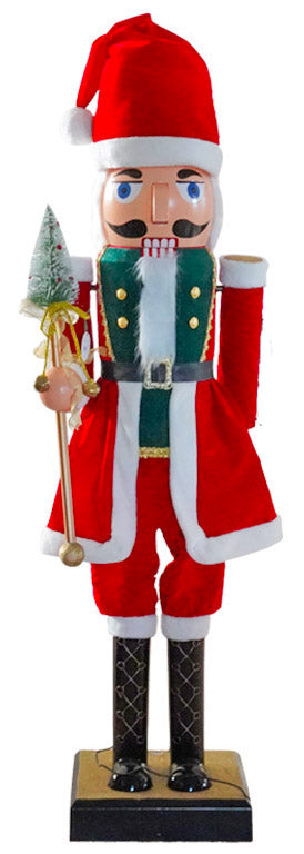 online Weihnachtlicher Nussknacker-Soldat H160 cm aus Kunststoff mit Melodie und rotem elektronischem Uhrwerk