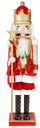 Weihnachtlicher Nussknacker-Soldat H80 cm aus Kunststoff mit roten Payetten