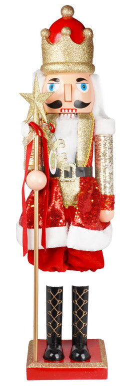 prezzo Weihnachtlicher Nussknacker-Soldat H80 cm aus Kunststoff mit roten Payetten