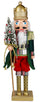 Weihnachts-Nussknacker-Soldat H60 aus Kunststoff mit grüner grüner Stoffkleidung