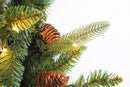 Albero di Natale Artificiale 210 cm 48 Rami con 300 LED e Tronco Pino dell'Irpinia Verde-3
