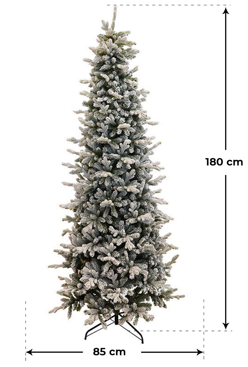 Albero di Natale Artificiale Innevato Pino Silvestre Verde Varie Misure-2