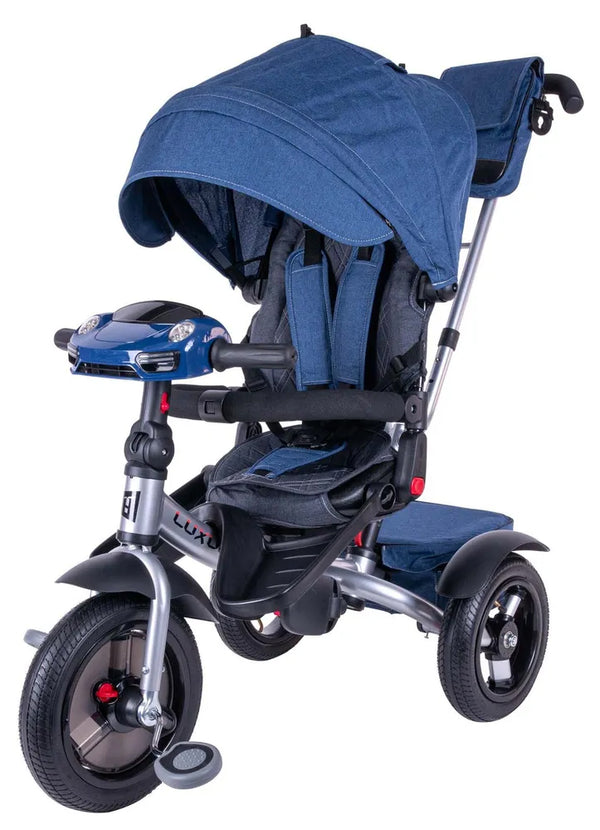 Triciclo Passeggino per Bambini 95x52x105 cm con Seggiolino Reversibile Jolly Blu acquista