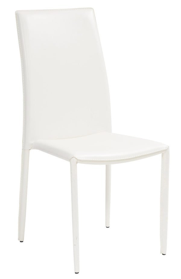 Gepolsterter Stuhl 52x44x91 cm in Dedis Kunstleder weiß online