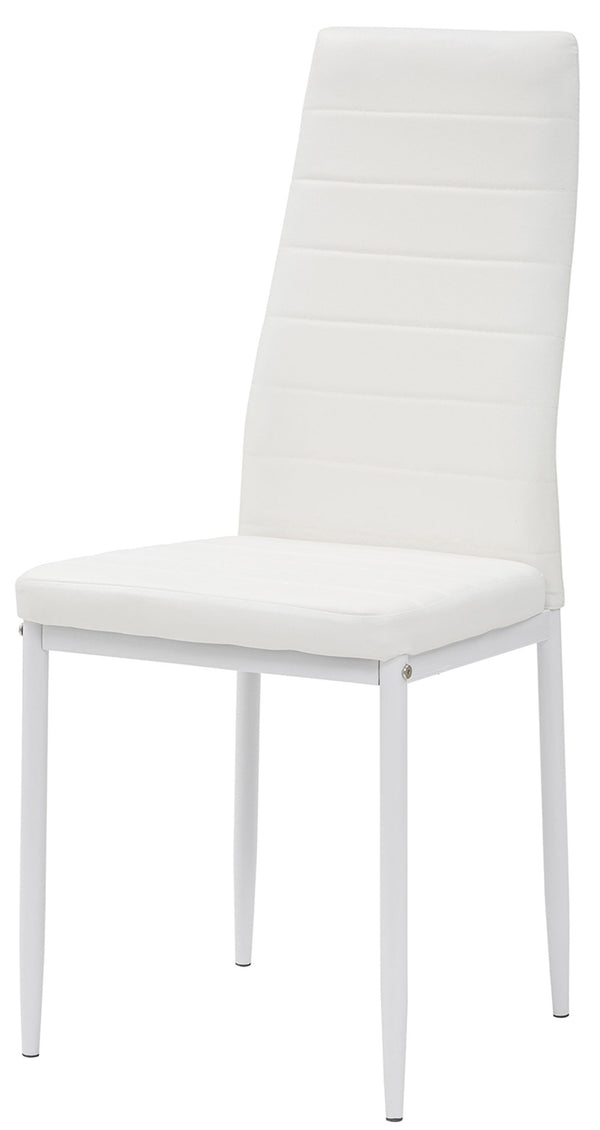 Gepolsterter Stuhl 40 x 47 x 96 cm aus lackiertem weißem Queen-Kunstleder sconto
