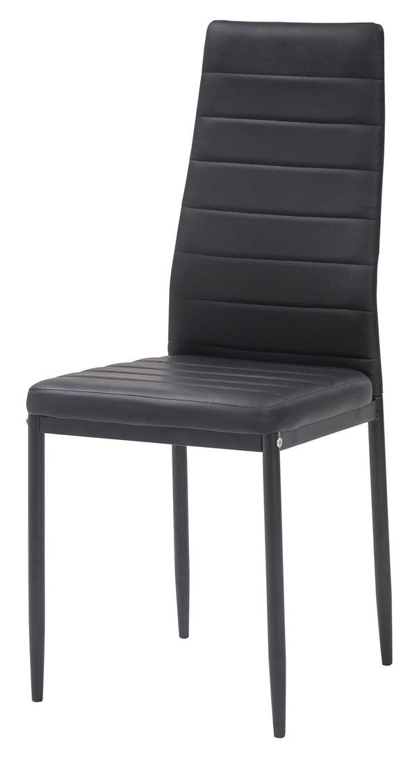 sconto Gepolsterter Stuhl 40x47x96 cm in schwarzem Queen-Kunstleder
