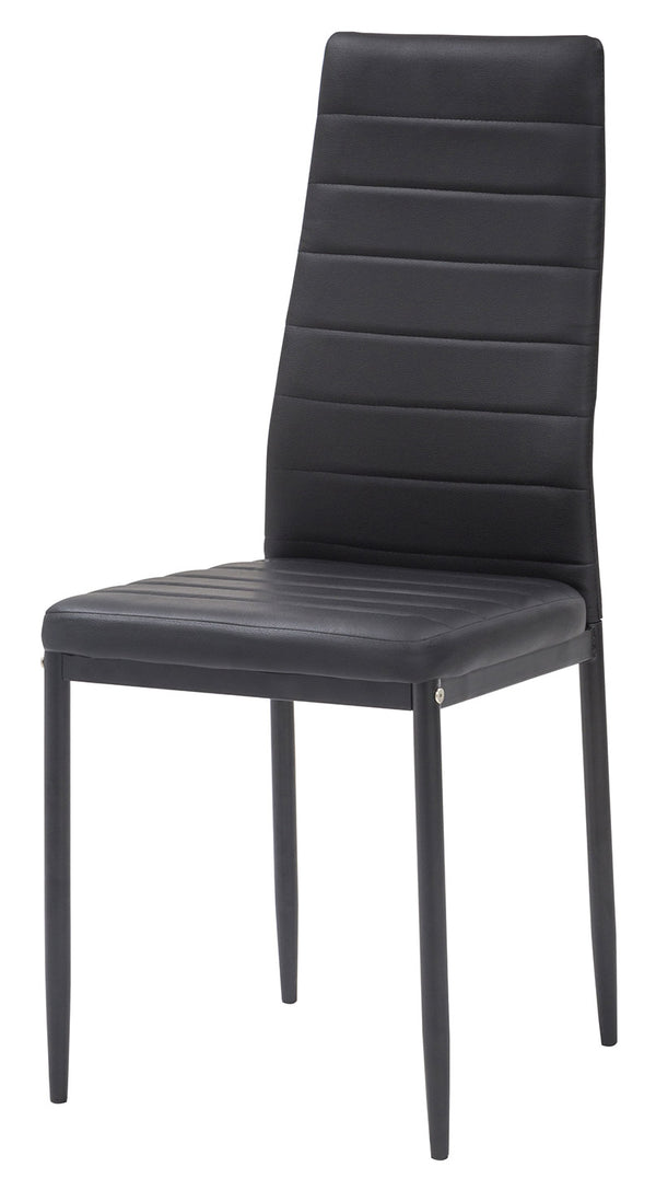 Gepolsterter Stuhl 40x47x96 cm in schwarzem Queen-Kunstleder sconto