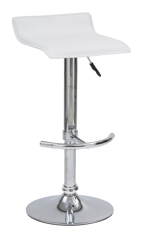 sconto Hocker mit Gaslift-Drehsitz aus Kunstleder in weißer Haut