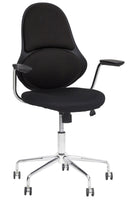 Sedia Poltrona Operativa da Ufficio in Tessuto Zunica Nera-1