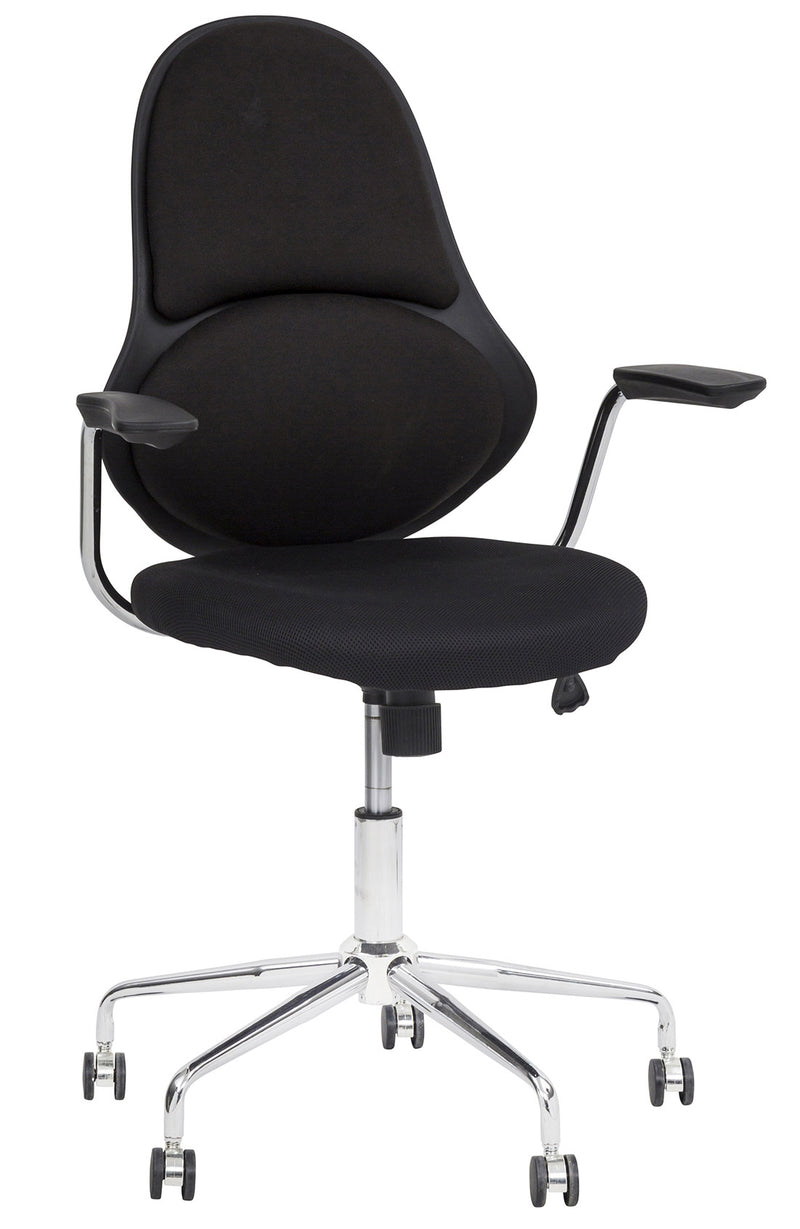 Sedia Poltrona Operativa da Ufficio in Tessuto Zunica Nera-1